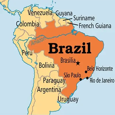 brazil map نقشه کشور برزیل